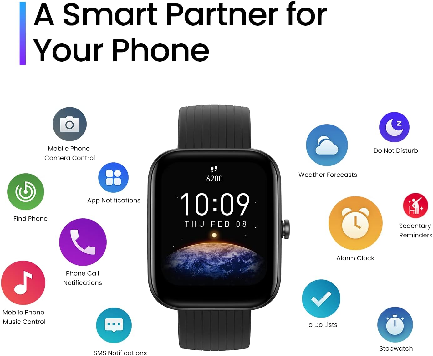 "Amazfit Bip 3 with square display next to Xiaomi Mi Band.